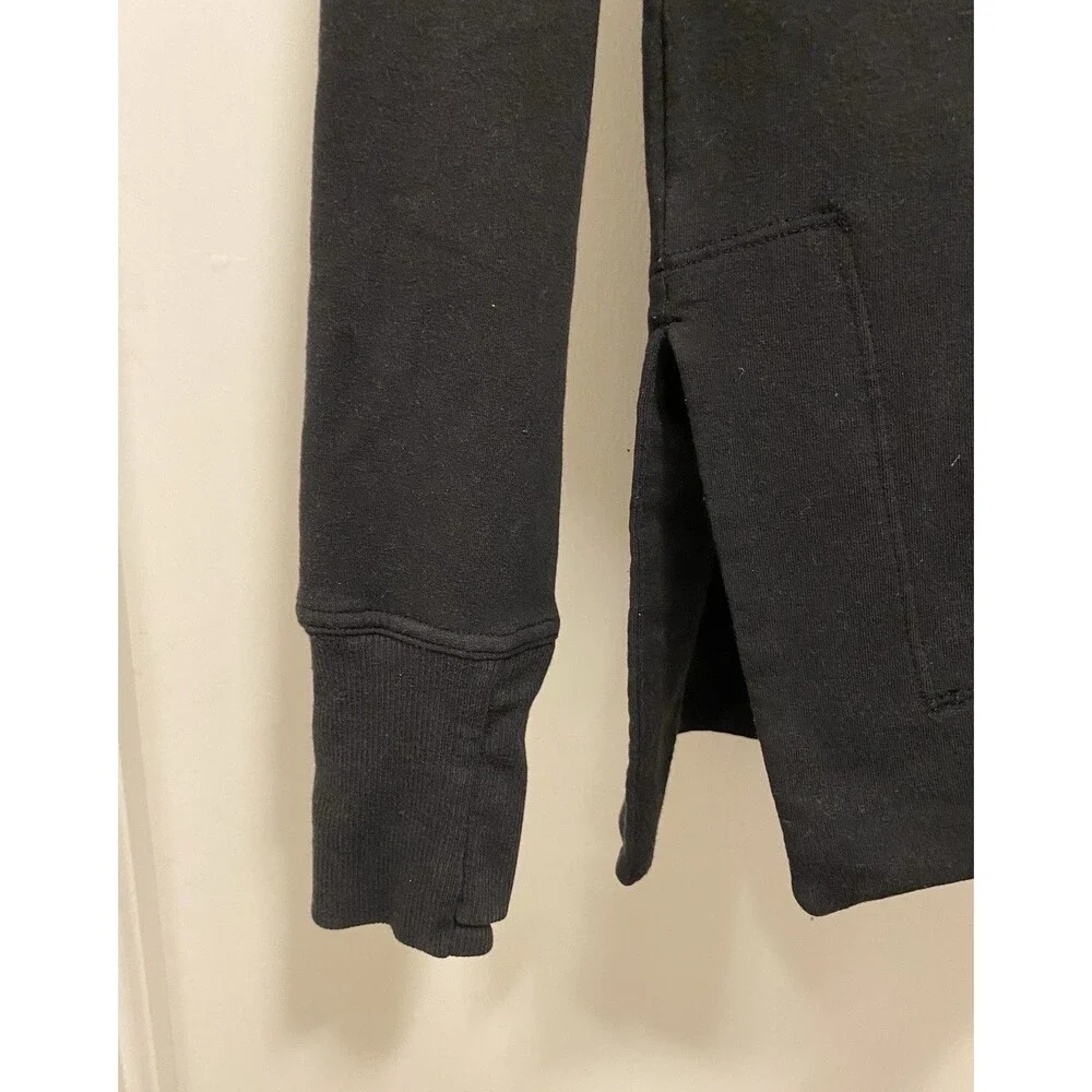 Athleta Coaster Luxe Recover Crewneck Sweatshirt Womens XS Black Yoga Athleisure